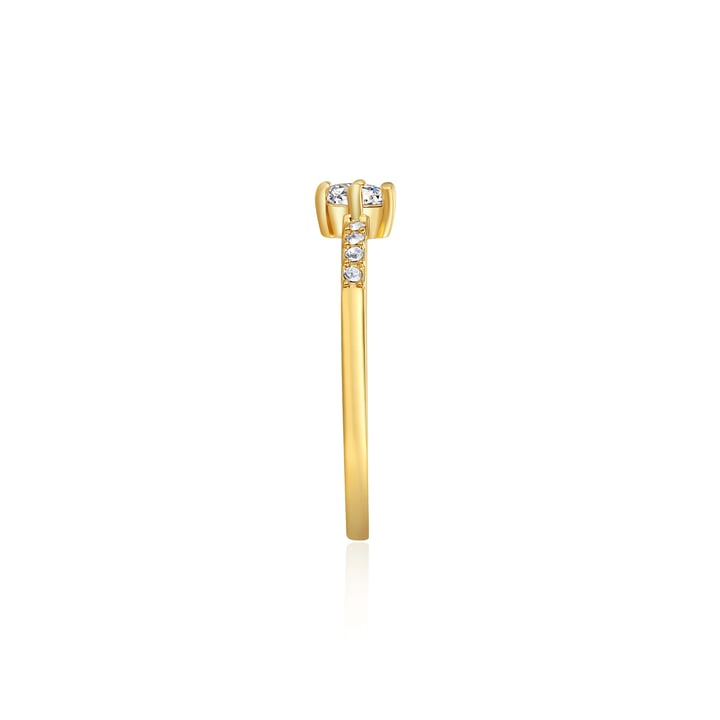 Vittore Attract Ring with Clear Swarovski Crystals Gold Plated