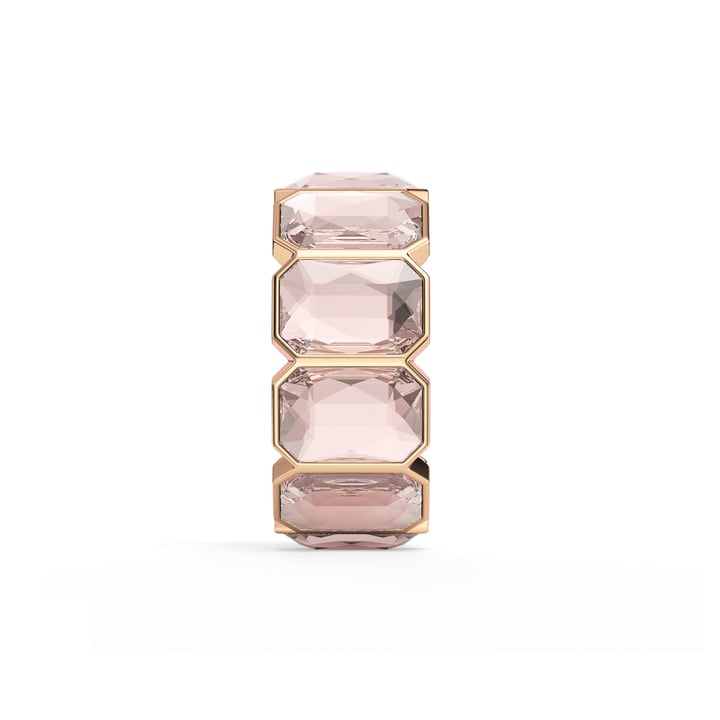 Octagon Band Ring Vintage Rose Crystals Rose Gold Plated