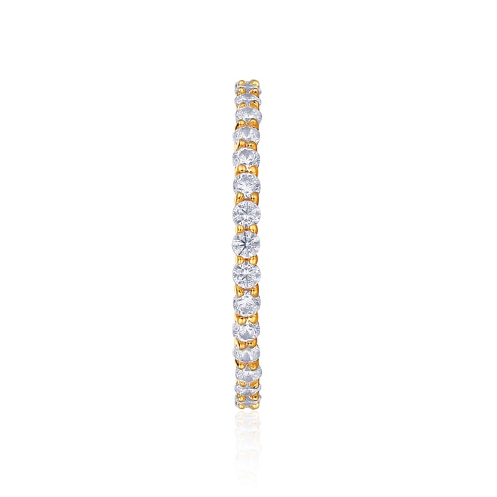 Vittore White Eternity Stackable Ring Sterling Silver Gold Plated Stacking Stack
