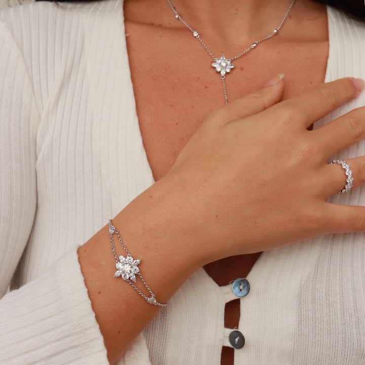 Camelia Stella Star Drop Necklace with Clear CZ