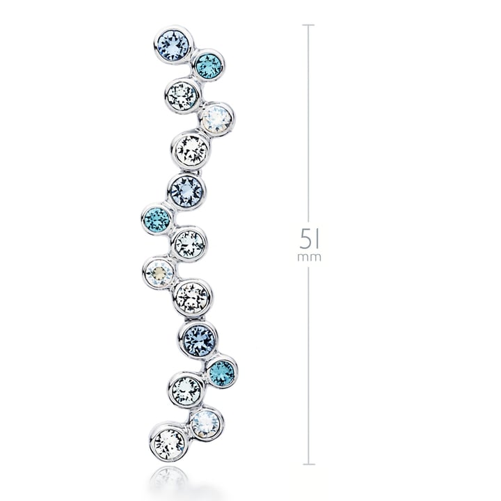 Fidelity Drop Earrings with Blue Swarovski Crystals Dangle Wedding Rhodium Plated