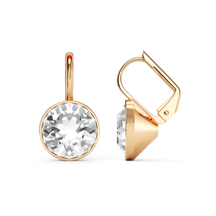 Bella Earrings with 4 Carat Clear Crystals Rose Gold Plated