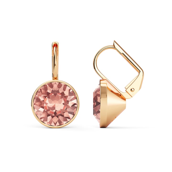Bella Earrings with 4 Carat Vintage Rose Crystals Rose Gold Plated