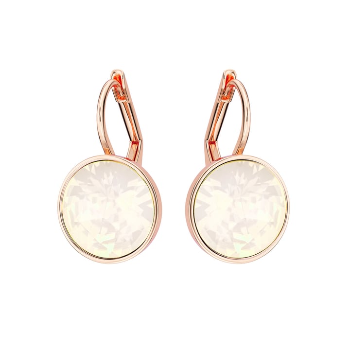 Bella Earrings with 4 Carat White Opal Crystals Rose Gold Plated