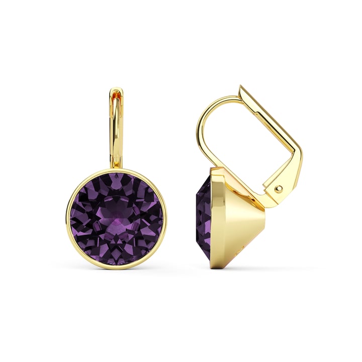 Bella Earrings with 4 Carat Iris Crystals Gold Plated