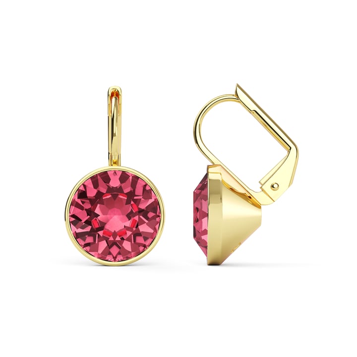 Bella Earrings with 4 Carat Rose Crystals Gold Plated
