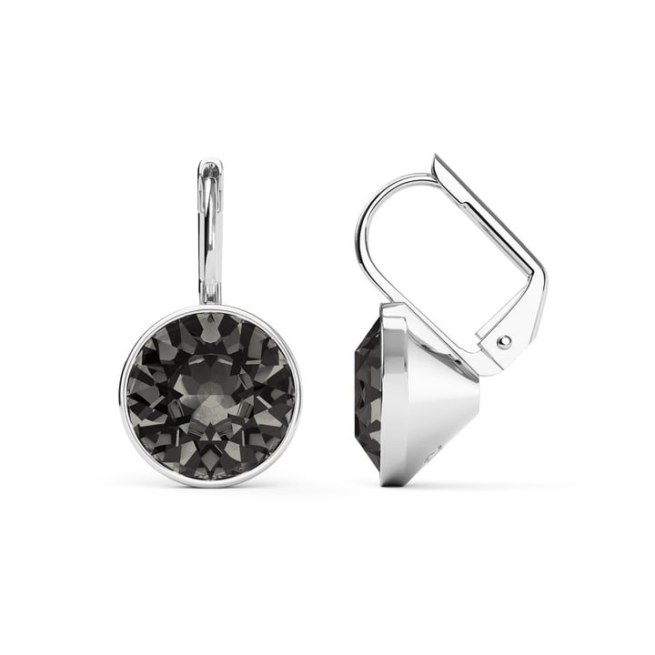 Bella Earrings with 4 Carat Black Diamond Crystals Rhodium Plated