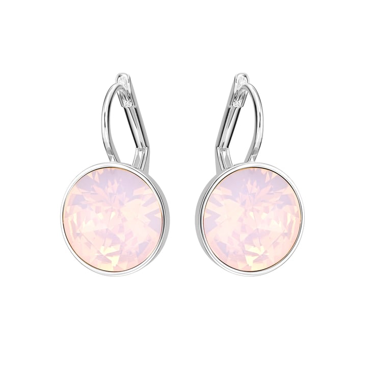Bella Earrings with 4 Carat Rose Water Opal Crystals Rhodium Plated