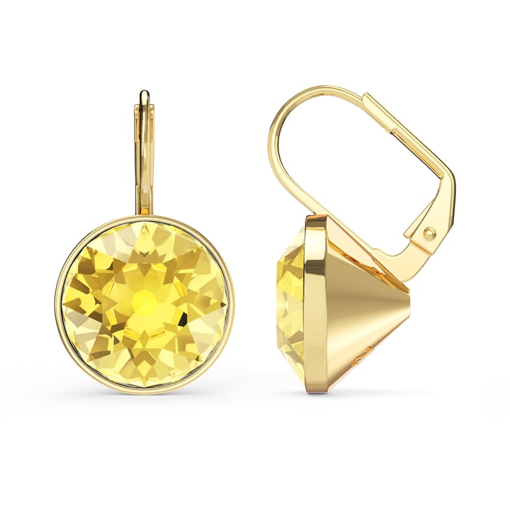 Bella Earrings with 8.5 Carat Light Topaz Crystals Gold Plated