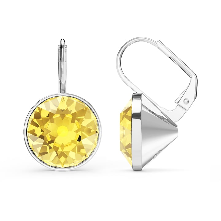 Bella Earrings with 8.5 Carat Light Topaz Crystals Silver Plated