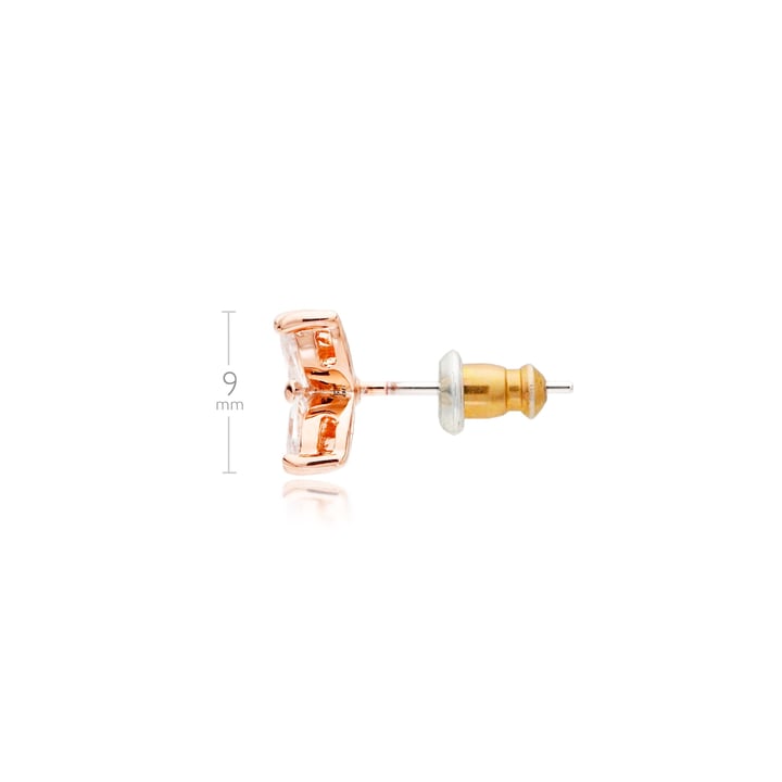 Victoria Flower Marquise Clear CZ Stud Earrings Bridal Rose Gold Plated
