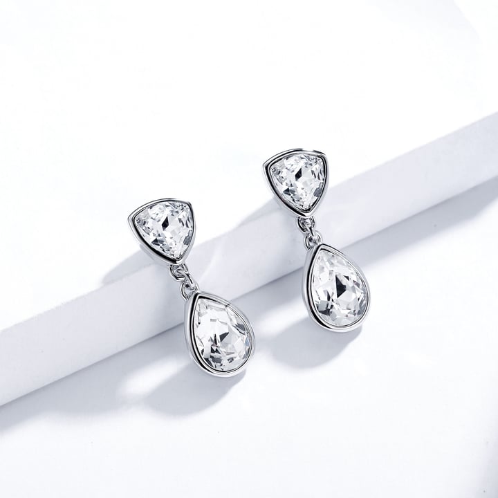 Effusion Pierced Earrings with Swarovski Crystals WGP MYJS Bridal