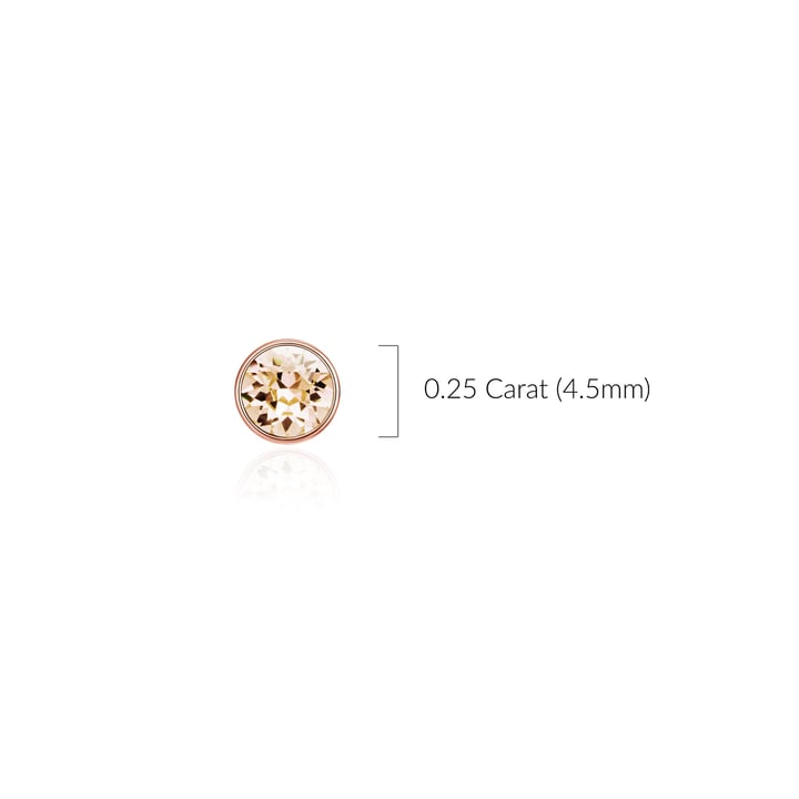 Signature Stud Earrings with Carat Silk Swarovski Crystals 3 Sizes Rose Gold Plated