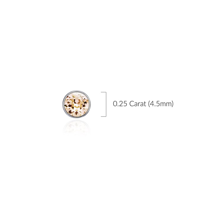 Signature Stud Earrings with Carat Silk Swarovski Crystals 3 Sizes Rhodium Plated