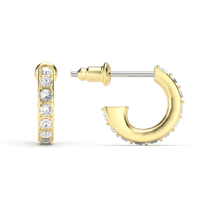 Eternity 11mm Mix Hoop Carrier Earrings with Clear Crystals Gold Plated
