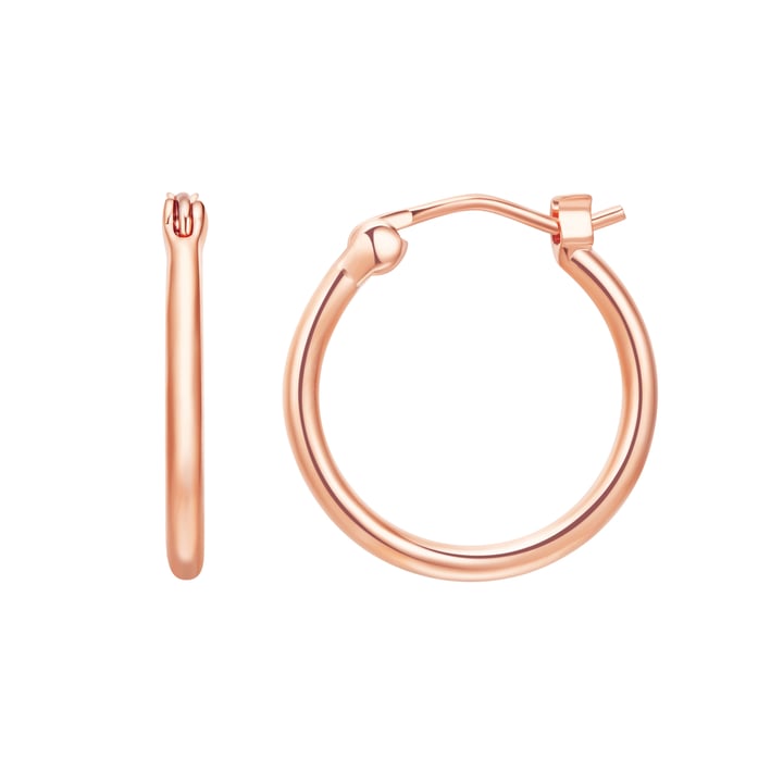 Minimal Mix Carrier Hoop Earrings 18mm Rose Gold Plated