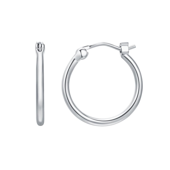 Minimal Mix Carrier Hoop Earrings 18mm Rhodium Plated