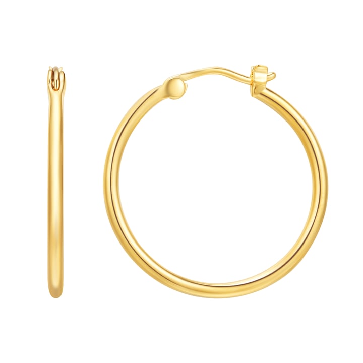 Minimal Mix Carrier Hoop Earrings 26mm Gold Plated