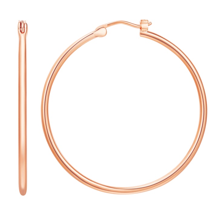 Minimal Mix Carrier Hoop Earrings 39mm Rose Gold Plated