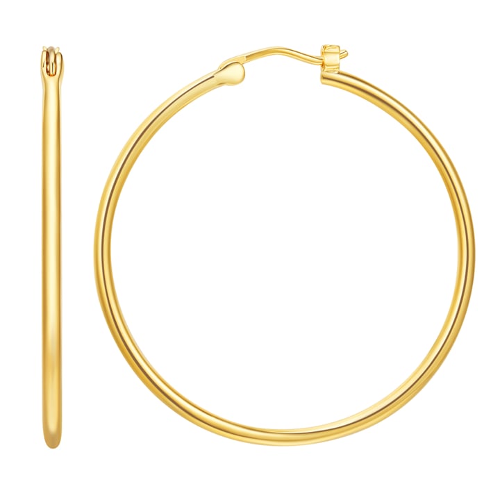 Minimal Mix Carrier Hoop Earrings 39mm Gold Plated