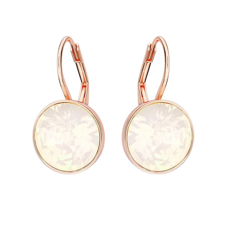 Bella Earrings 6 Carat Drop Earrings White Opal Crystals Rose Gold Plated