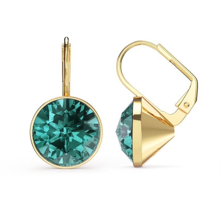 Bella Earrings 6 Carat Drop Earrings Blue Zircon Crystals Gold Plated