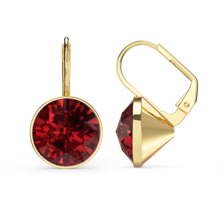 Bella Earrings 6 Carat Drop Earrings Ruby Crystals Gold Plated
