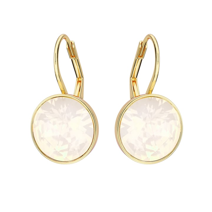 Bella Earrings 6 Carat Drop Earrings White Opal Crystals Gold Plated