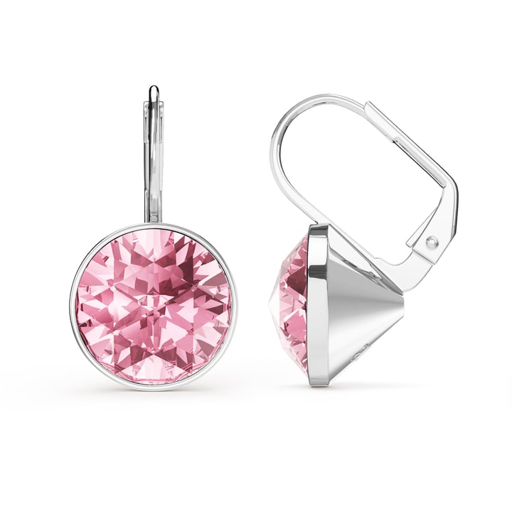 Bella Earrings 6 Carat Drop Earrings Light Rose Crystals Rhodium Plated