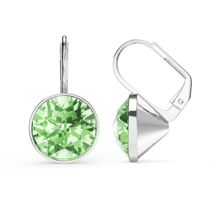Bella Earrings 6 Carat Drop Earrings Peridot Crystals Rhodium Plated