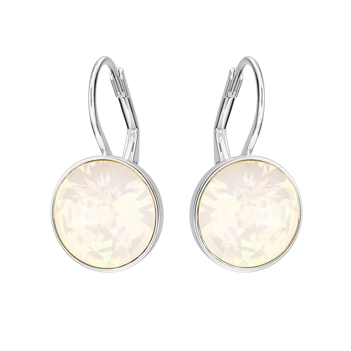Bella Earrings 6 Carat Drop Earrings White Opal Crystals Rhodium Plated