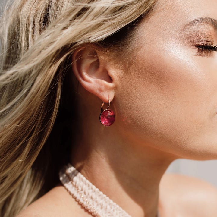 Bella Earrings 10 Carat Drop Earrings Rose Crystals Rose Gold Plated