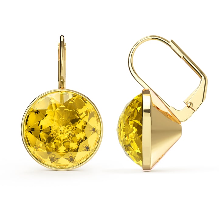 Bella Earrings 10 Carat Drop Earrings Light Topaz Crystals Gold Plated