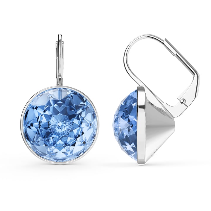 Bella Earrings 10 Carat Drop Earrings Light Sapphire Crystals Rhodium Plated