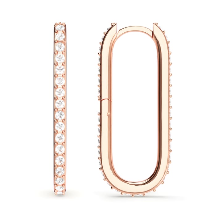 Grand Mix Carrier Earrings 31mm Clear Rose Gold Plated