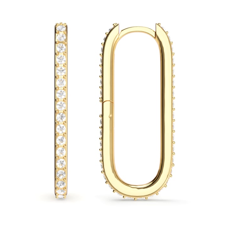 Grand Mix Carrier Earrings 31mm Clear Gold Plated