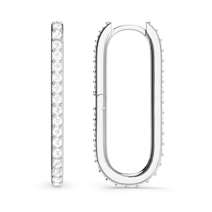 Grand Mix Carrier Earrings 31mm Clear Rhodium Plated