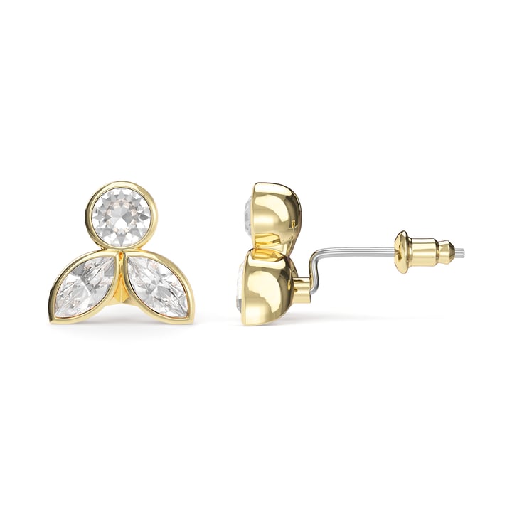 Ida Drop Mix Carrier Earrings Clear Gold Plated