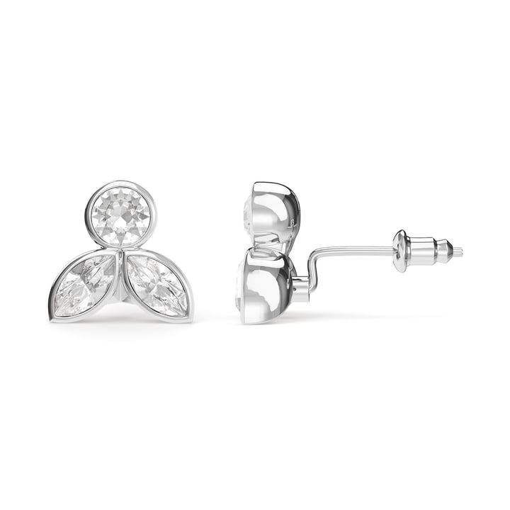 Ida Drop Mix Carrier Earrings Clear Rhodium Plated