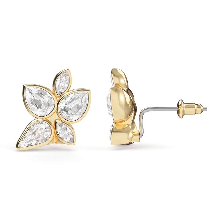 Edna Drop Mix Carrier Earrings Clear Gold Plated