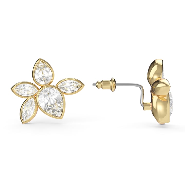 Selia Mix Statement Carrier Earrings Clear Gold Plated