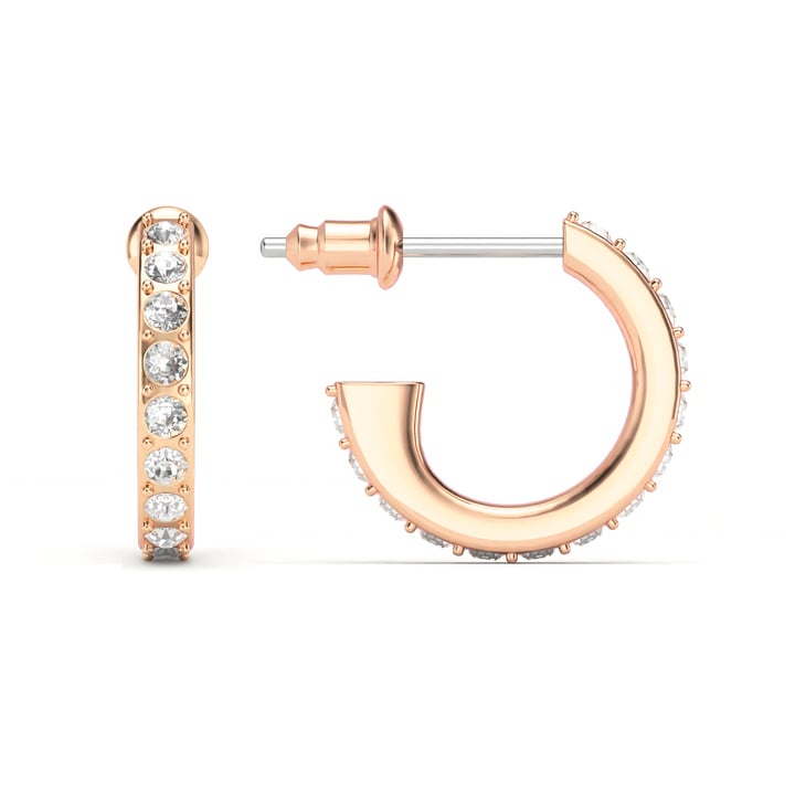 Eternity 14mm Mix Hoop Earrings Clear Crystals Rose Gold Plated