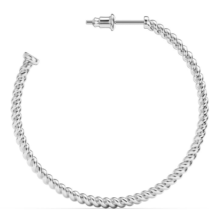 Rope Coil 40mm Mix Hoop Earrings Rhodium Plated