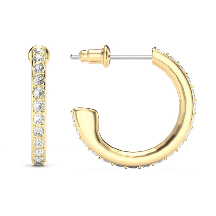 Eternity 18mm Mix Hoop Earrings Clear Crystals Gold Plated