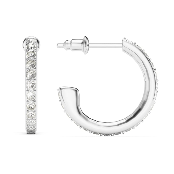 Eternity 18mm Mix Hoop Earrings Clear Crystals Rhodium Plated