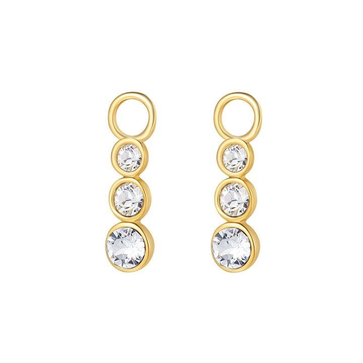 Attract Trilogy Mix Hoop Earring Charms with Swarovski Crystals Gold Plated