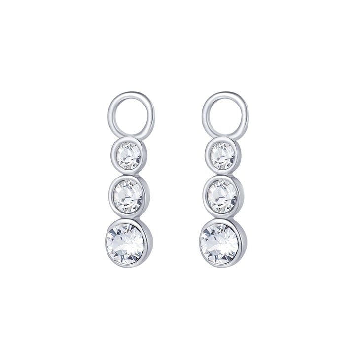 Attract Trilogy Mix Hoop Earring Charms with Swarovski Crystals Rhodium Plated