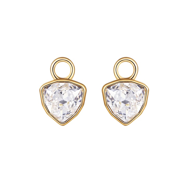 Trillion Mini Mix Charms with Clear Swarovski Crystal Gold Plated