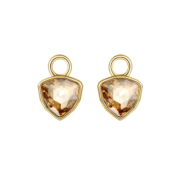 Trillion Mini Mix Charms with Crystal Golden Shadow Swarovski Crystal Gold Plated