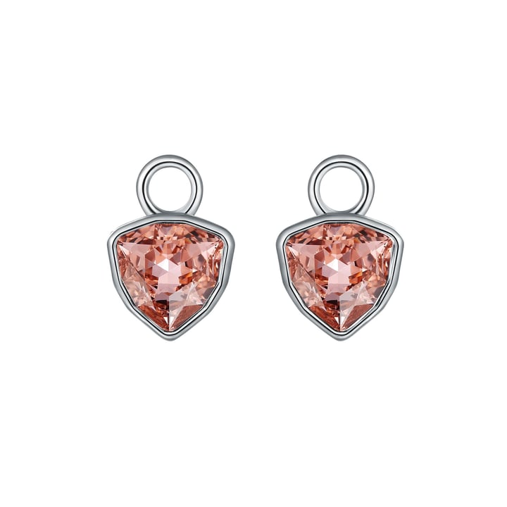 Trillion Mini Mix Charms with Vintage Rose Swarovski Crystal Rhodium Plated